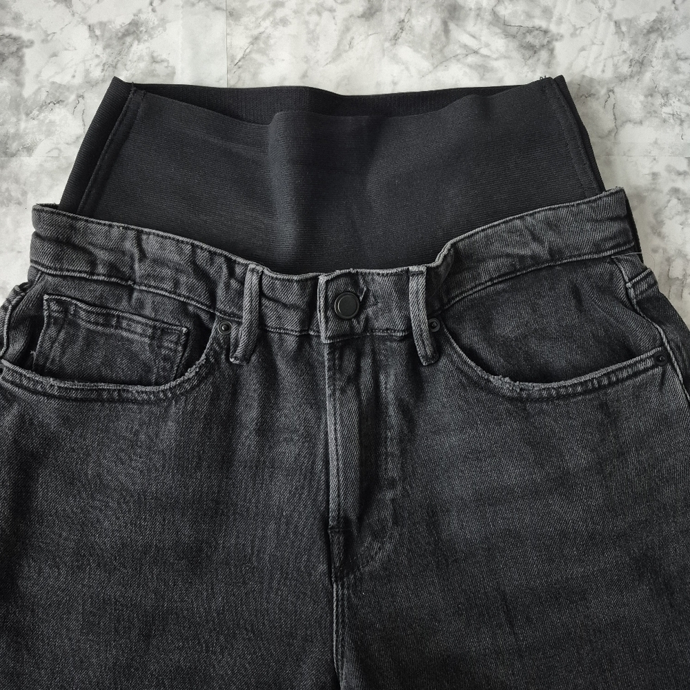 Good American Wide Leg Solution Jeans Built In Elastic Compression Panel - Picture 7 of 14